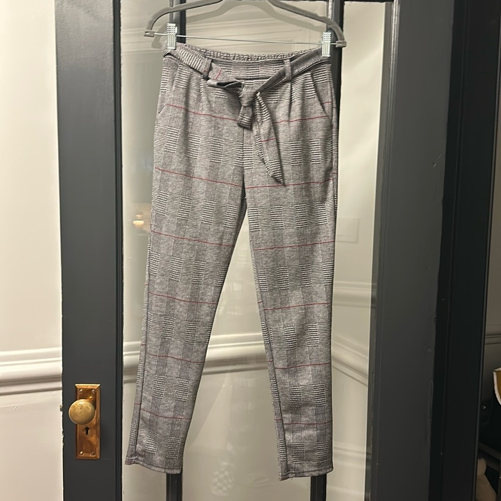 Plaid cigarette trouser